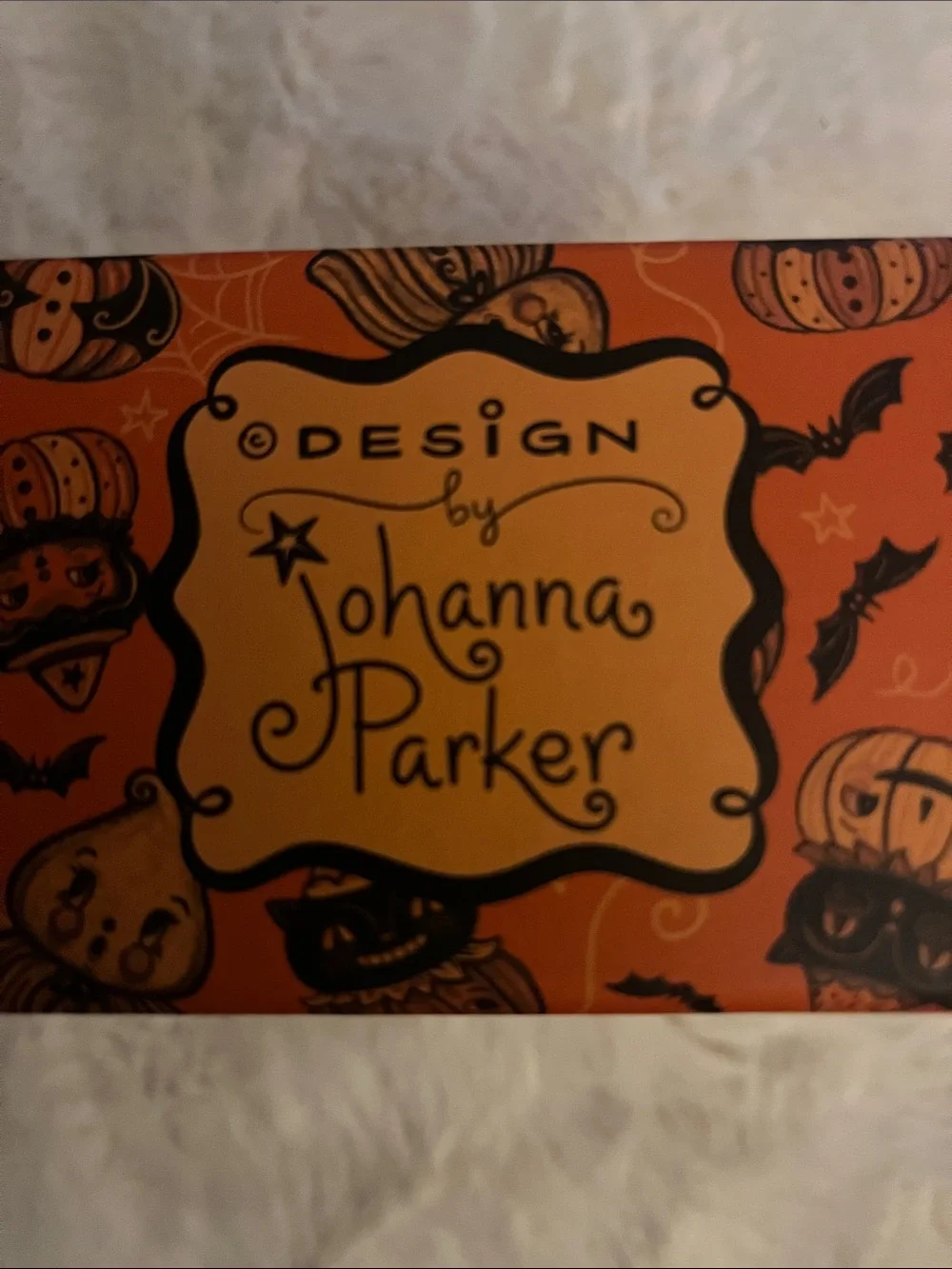 Design by Johanna Parker Halloween Decorative Box Cover - Orange & Black